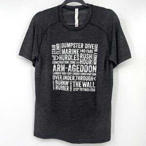 Lululemon Metal Vent Tech Short Sleeve Black Heather Urbanathlon Men’s Size Medi